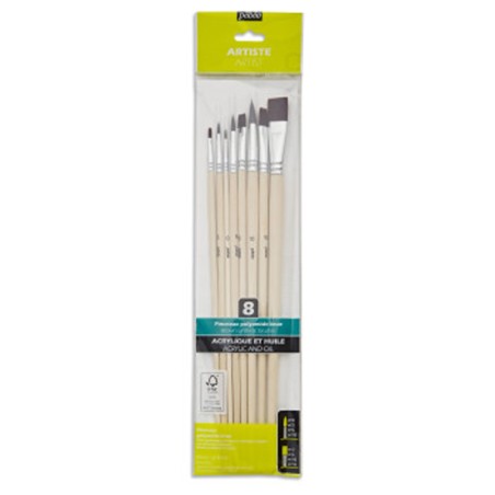 BUSTA CON 3 PENNELLI SINTETICI - SETOLE DI MAIALE GRADUATE MANICI CORTI Daler Rowney