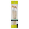 Set 4 Pennelli Assortiti Pebeo in pelo sintetico dorato, manico lungo