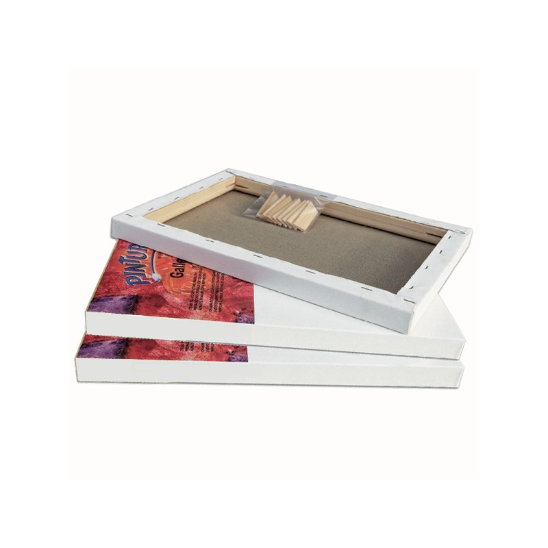 CM.100X120 - Set 3 Telai telati Pintura Gallery 35 100% cotone 340 gr/mq, spillatura sul retro, spessore doppio