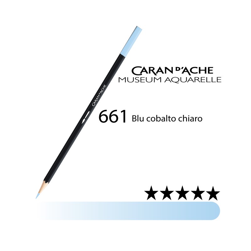 661 - Caran d'Ache matita acquerellabile Museum Blu cobalto chiaro