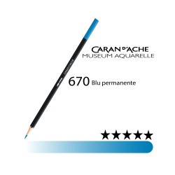 670 - Caran d'Ache matita acquerellabile Museum Blu permanente