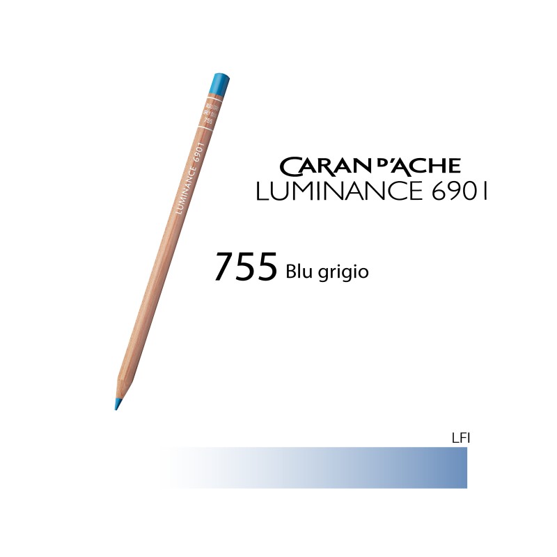 755 - Caran d'Ache matita colorata Luminance 6901 Blu grigio