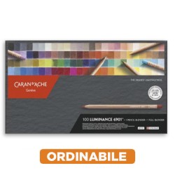 Caran d'Ache Luminance 100 matite colorate + Full Blender + Matita Blender scatola in cartone
