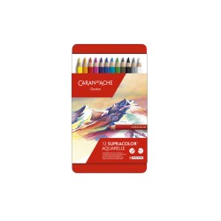Caran d'Ache Supracolor Aquarelle 12 matite colorate acquerellabili scatola in metallo