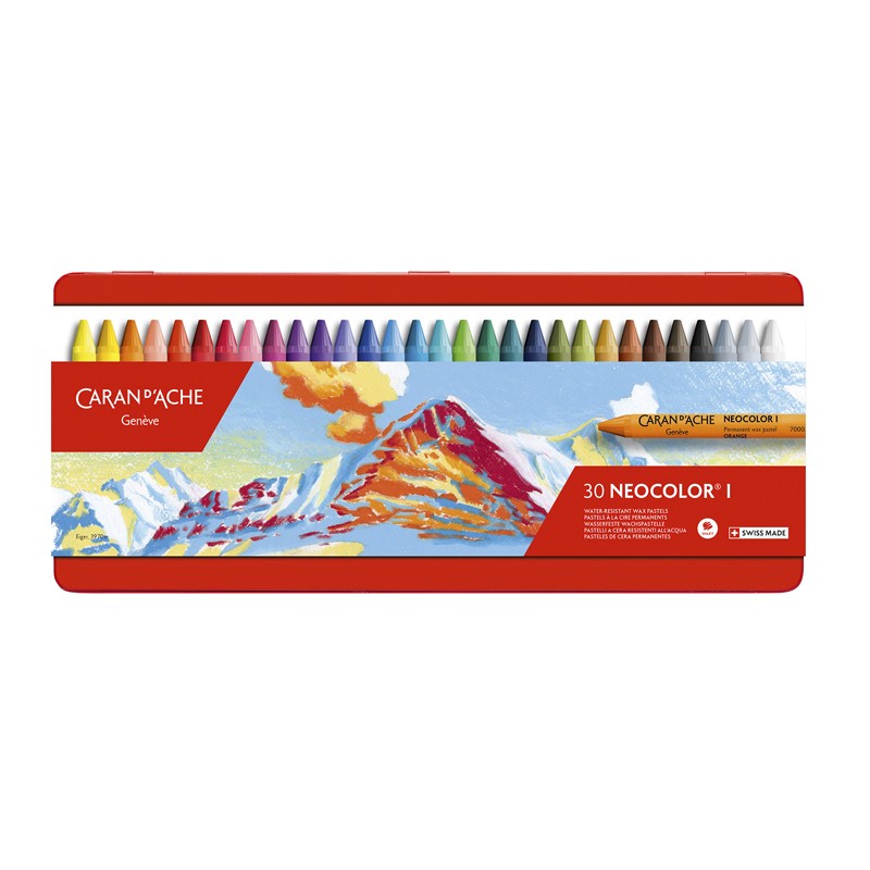 Caran d'Ache Neocolor I 30 pastelli a cera scatola in metallo