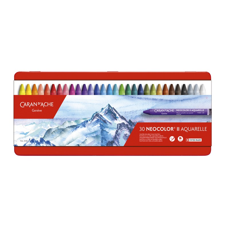 Caran d'Ache Neocolor II 30 pastelli a cera acquerellabili scatola in metallo