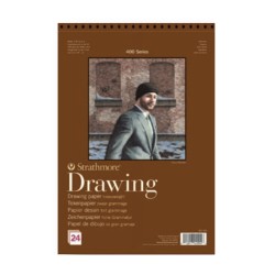 Strathmore Drawing Serie 400, Blocco per disegno spiralato, Crema, 24 fogli, Grana Media, 163gr/Mq
