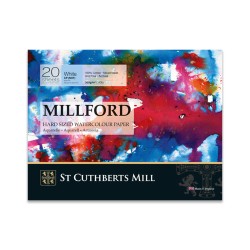 St Cuthberts Mill Millford, Blocco collato 4 lati, Bianco, 20 fogli, Grana Fine, 300gr/Mq