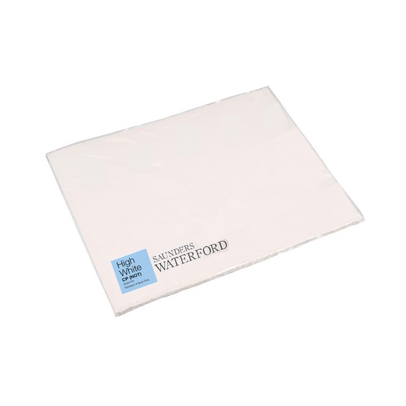 St Cuthberts Mill Saunders Waterford Extra Bianco, confezione da 10 fogli, cm 56x76, Grana Fine, 300gr/Mq