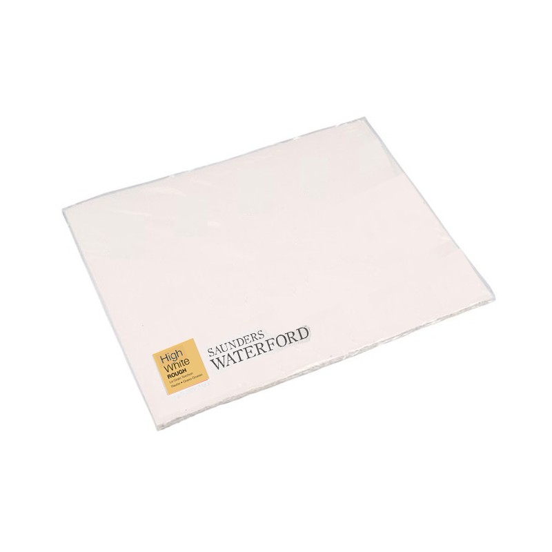 St Cuthberts Mill Saunders Waterford Extra Bianco, confezione da 10 fogli, cm 56x76, Grana Ruvida, 300gr/Mq