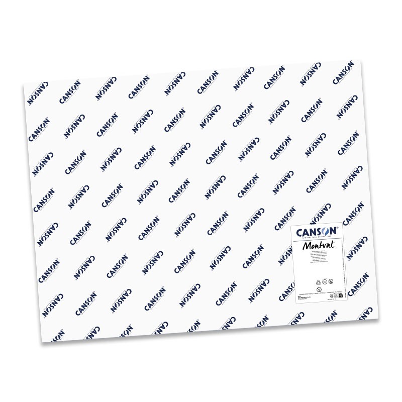 Canson Montval Bianco, confezione da 25 fogli, cm 50X65, Grana Nuvola, 270gr/Mq