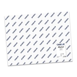 Canson Montval Bianco, confezione da 20 fogli, cm 50X65, Grana Satinata, 300gr/Mq