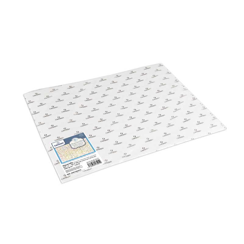 Canson Aquarelle Bianco, confezione da 25 fogli, cm 50X70, Grana Ruvida, 300gr/Mq