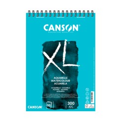Canson XL Aquarelle, Blocco spiralato, Bianco, 30 fogli, Grana Fine, 300gr/Mq