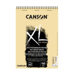 Canson XL Sand Grain, Blocco spiralato, Naturale, 40 fogli, Effetto Sabbiato, 160gr/Mq