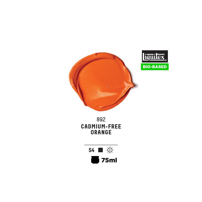 892 - Liquitex Bio Based Heavy Acrylic Arancio Privo Di Cadmio