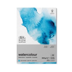 Winsor & Newton Acquerello Classica, Blocco Collato 1 lato, 12 Fogli, Grana Fine, 300gr/Mq