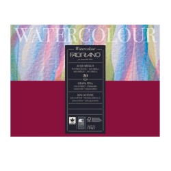 Fabriano Watercolour grana fina, blocco collato 4 lati, 20 fogli, cm 18x24, 200gr/mq