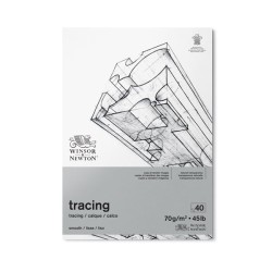 Winsor & Newton Carta da Lucido, Blocco Collato 1 lato, 40 Fogli, Grana Fine, 70gr/Mq