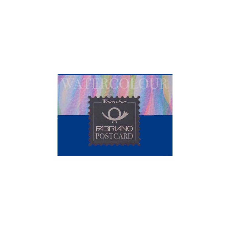 Fabriano Watercolour grana fina, blocco Postcard collato 1 lato, 20 fogli, cm 10,5x14,8, 300gr/mq
