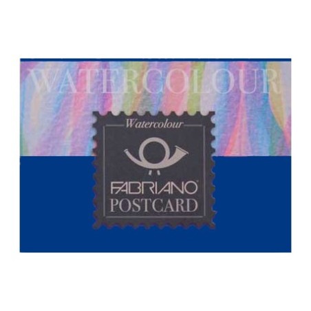 Fabriano Watercolour grana fina, blocco Postcard collato 1 lato, 20 fogli, cm 10,5x14,8, 300gr/mq