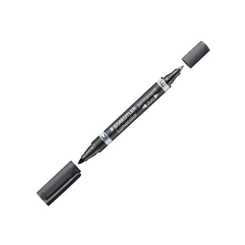 Staedtler Lumocolor Permanent Duo M-F Nero Punte 0,6mm e 1,5mm