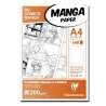 Clairefontaine Manga Multitecnica, Bianca con griglia singola, confezione da 40 fogli, cm 21x29,7 (A4), Grana Liscia, 200gr/Mq