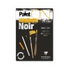 Clairefontaine Paint ON Noir, Blocco Collato, Nero, 30 fogli, Grana Leggermente Ruvida, 250gr/Mq