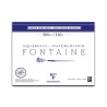 Clairefontaine Fontaine Aquarelle, Blocco Collato 4 lati, Bianco naturale, 25 Fogli, Grana Semi-satinata, 300gr/Mq