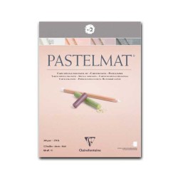 Clairefontaine Pastelmat n.2, Blocco collato 1 lato, 12 Fogli assortiti (Bianco, Terra Siena, Marrone, Antracite), 360gr/Mq