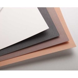 Clairefontaine Pastelmat n.2, Blocco collato 1 lato, 12 Fogli assortiti (Bianco, Terra Siena, Marrone, Antracite), 360gr/Mq