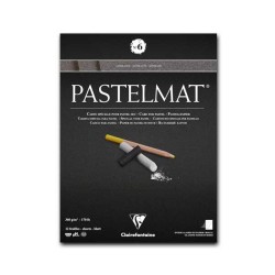 Clairefontaine Pastelmat n.6, Blocco collato 1 lato, 12 Fogli Antracite, 360gr/Mq
