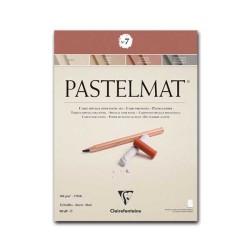Clairefontaine Pastelmat n.7, Blocco collato 1 lato, 12 Fogli assortiti (Beige, Sabbia, Sanguigno, Antracite), 360gr/Mq