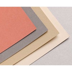Clairefontaine Pastelmat n.7, Blocco collato 1 lato, 12 Fogli assortiti (Beige, Sabbia, Sanguigno, Antracite), 360gr/Mq