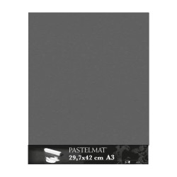 Clairefontaine Pastelmat Grigio scuro, confezione da 5 fogli, cm 29,7x42 (A3), 360gr/Mq