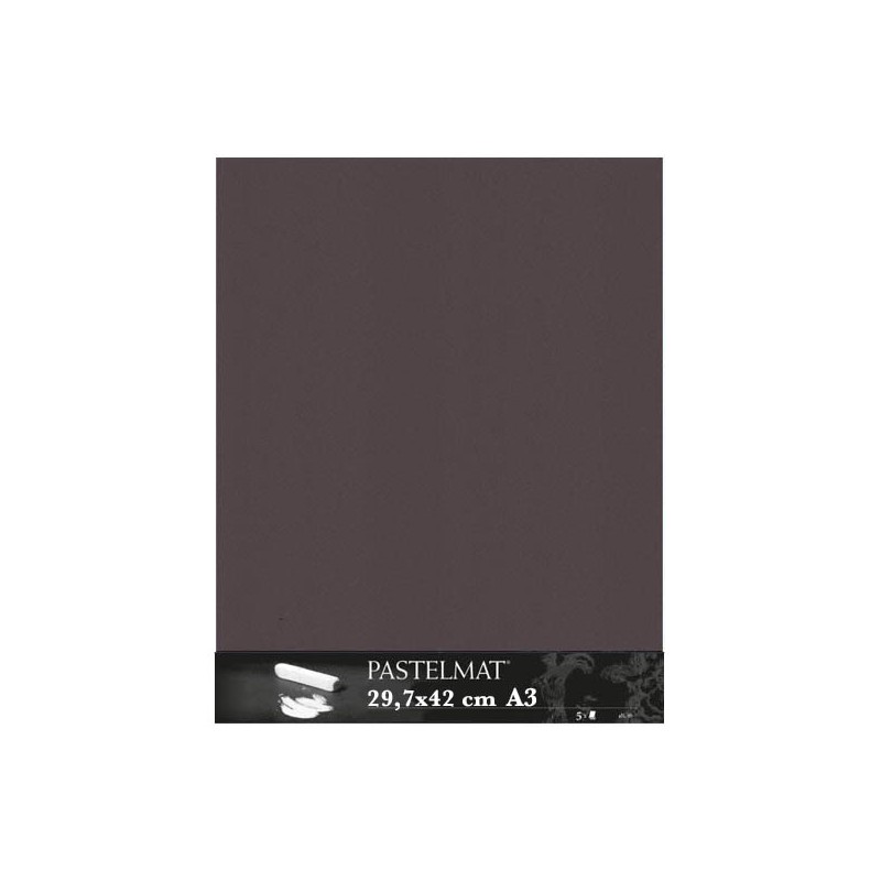 Clairefontaine Pastelmat Marrone, confezione da 5 fogli, cm 29,7x42 (A3), 360gr/Mq
