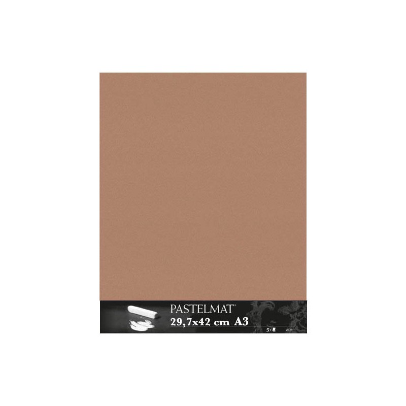Clairefontaine Pastelmat Terra di Siena, confezione da 5 fogli, cm 29,7x42 (A3), 360gr/Mq
