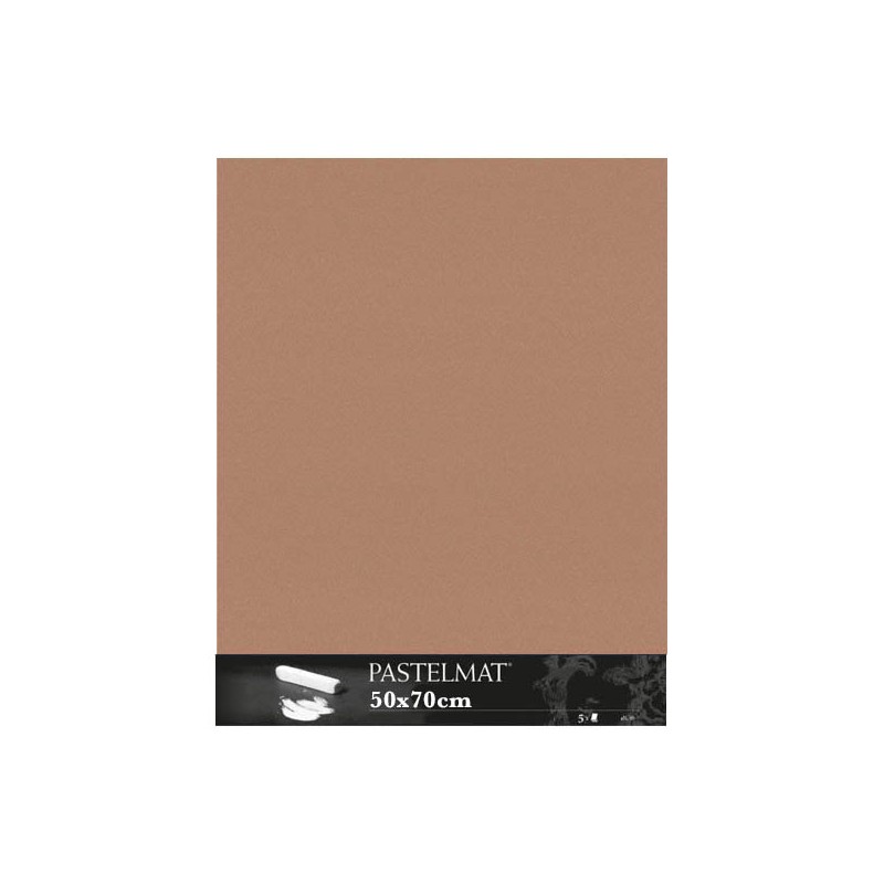 Clairefontaine Pastelmat Terra di Siena, confezione da 5 fogli, cm 50x70, 360gr/Mq
