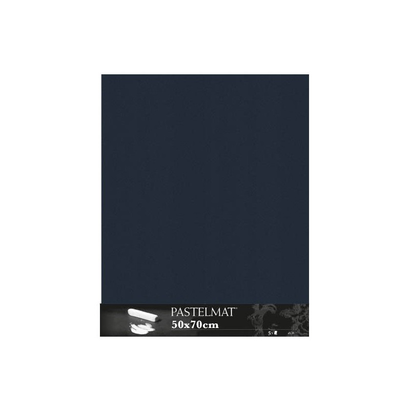 Clairefontaine Pastelmat Blu scuro, confezione da 5 fogli, cm 50x70, 360gr/Mq