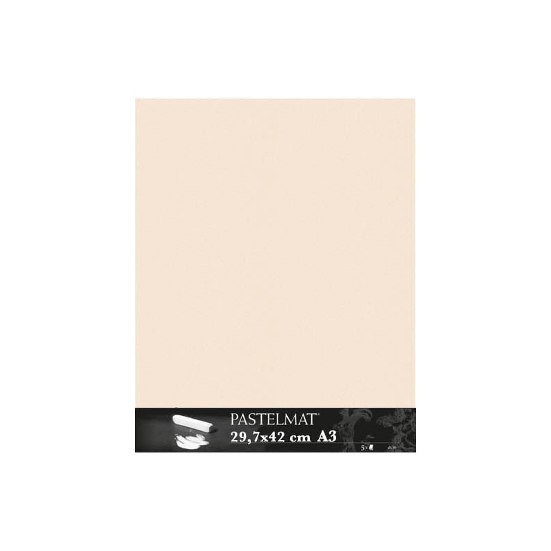 Clairefontaine Pastelmat Beige, confezione da 5 fogli, cm 29,7x42 (A3), 360gr/Mq