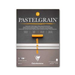 Clairefontaine Pastelgrain n.1, Blocco collato 1 lato, 12 Fogli assortiti (Antracite, Bianco, Grigio ch., Grigio sc.), 360gr/Mq