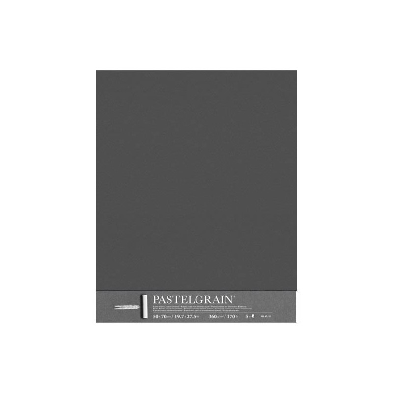 Clairefontaine Pastelgrain Grigio scuro, confezione da 5 fogli, cm 50x70, 360gr/Mq