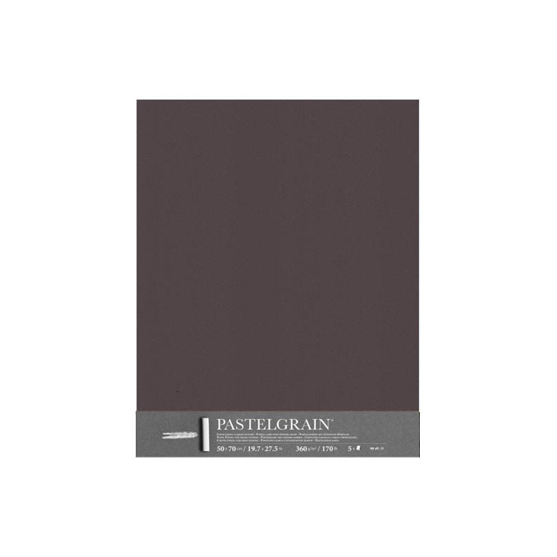 Clairefontaine Pastelgrain Marrone, confezione da 5 fogli, cm 50x70, 360gr/Mq