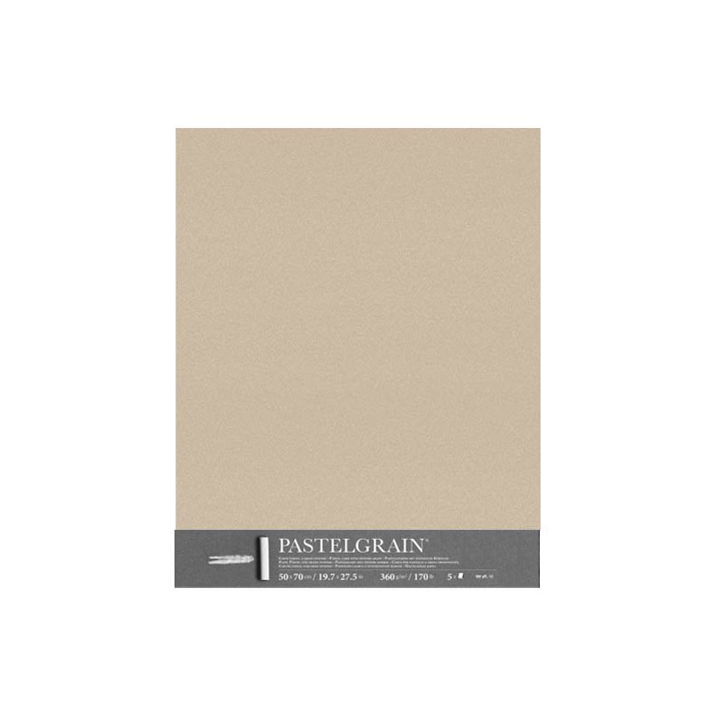 Clairefontaine Pastelgrain Sabbia, confezione da 5 fogli, cm 50x70, 360gr/Mq