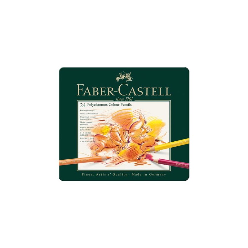 Faber-Castell Polychromos 24 Matite Colorate scatola in metallo