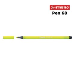 024 F - Stabilo Pen 68 Pennarello Giallo Fluorescente