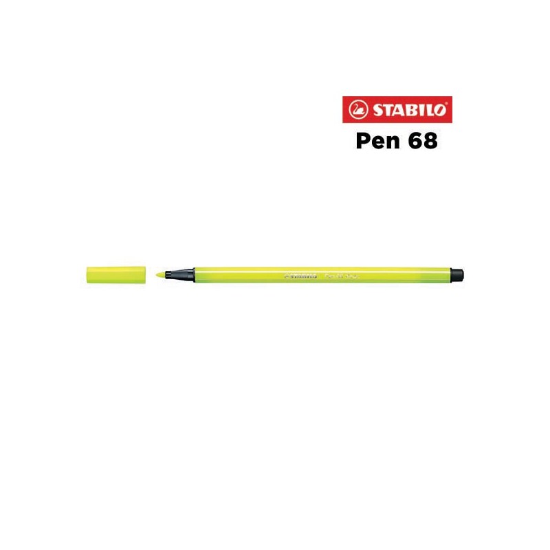 024 F - Stabilo Pen 68 Pennarello Giallo Fluorescente