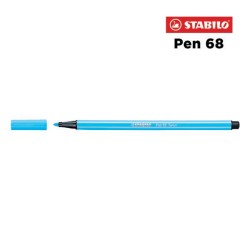 031 F - Stabilo Pen 68 Pennarello Blu Fluorescente