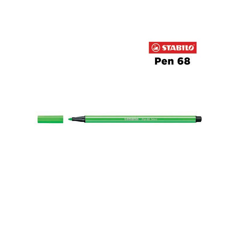 033 F - Stabilo Pen 68 Pennarello Verde Fluorescente