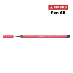 040 F - Stabilo Pen 68 Pennarello Rosso Fluorescente